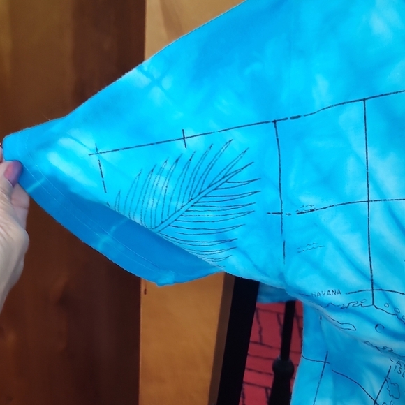 Bermuda Map Blue Tie Dye T Shirt - Picture 7 of 9
